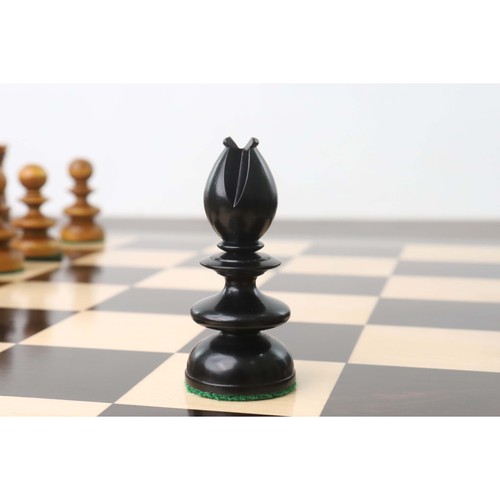 Juego de piezas de ajedrez St. John Pre-Staunton Calvert de 3,3" solo - ébano y antigüedad - Imagen 11 de 16