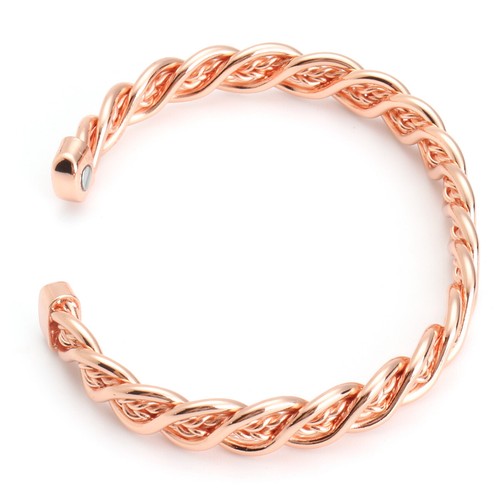 REINES MASSIVES KUPFER MAGNETISCH GEHÄMMERT HERREN DAMEN ARMREIF/ARMBAND ARTHRITIS CB06V. - Bild 2 von 5