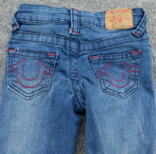 True Religion Jeans Baby 2T Blue Geno Relaxed Slim Kids Denim Pants FITS 20x13 