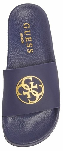 Guess 4G Logo Cave Blue Womens Beach Summer Flip Flops - Picture 2 of 4