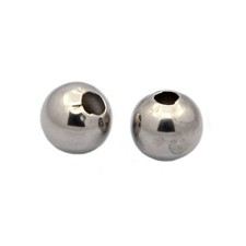 100pc 304 Stainless Steel Metal Beads Round Tiny Loose Spacer Smooth Beading 5mm