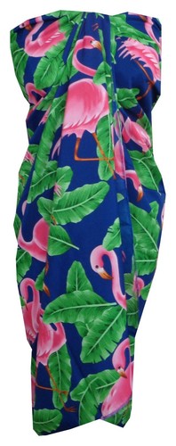 ALVISH sarong hawaiian women mens big pink flamingo party swimsuit aloha beach - Picture 10 of 13
