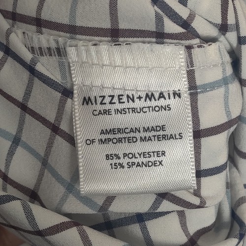 Mizzen Main Leeward Collection Trim Fit Button Down Men Medium Check White - Imagen 6 de 11