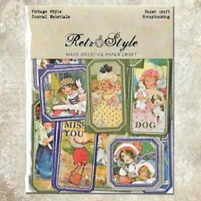 Vintage Style Cartoon Girls Tags Scrapbooking Planner Notebook Stickers Craft