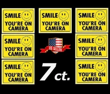 SMILE Video Surveillance Cameras In Use Recording Window Warning Sticker Decals