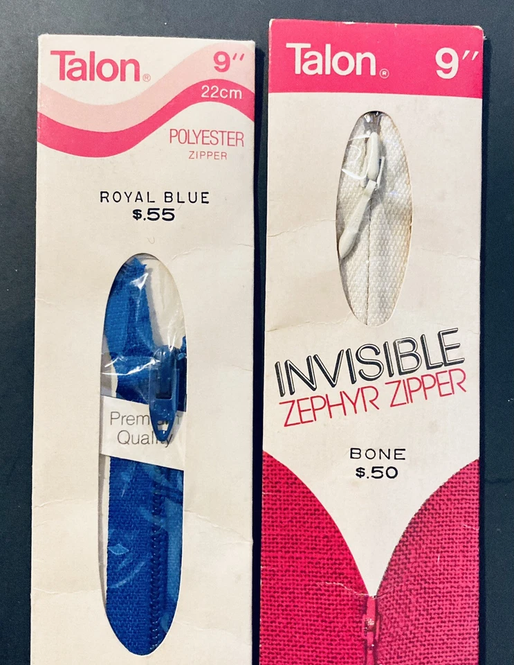 NOS Vintage Lot Of 8 Zippers Talon And J & P Coats Plastic Assorted Colors Sizes - Image 3 of 4