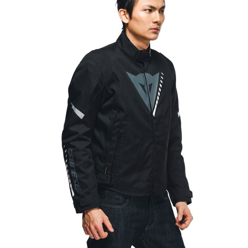 DAINESE GIACCA MOTO UOMO VELOCE D-DRY IMPERMEABILE PROTEZIONI NERO LOGO GRIGIO - Imagen 5 de 10