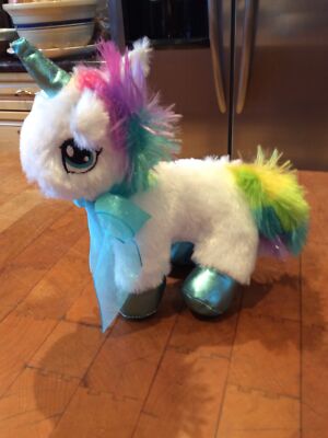 Dan Dee Collectors Choice White Unicorn Plush Stuffed Animal Rainbow Mane Tail 