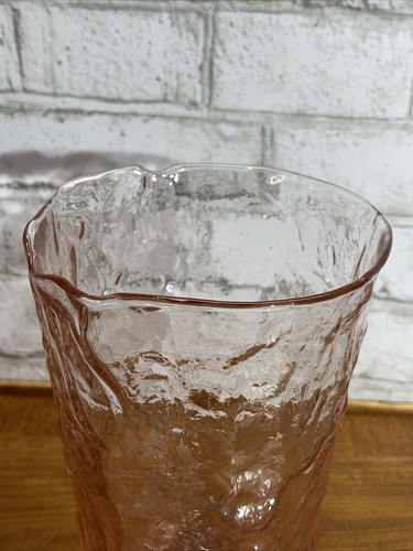 Vintage Large Driftwood Glass Pink Tea Room Vase Depression Art Deco 9” - Picture 9 of 12