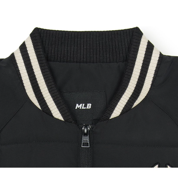 MLB★Varsity Rib Lightweight Short Jacket★ダウンジャケット MLB Varsity Rib Lightweight Short Puffer Jacket NY Black