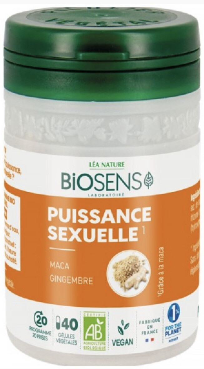 Maca gingembre BIO Biosens programme de 20 jours pour la vitalité sexuelle