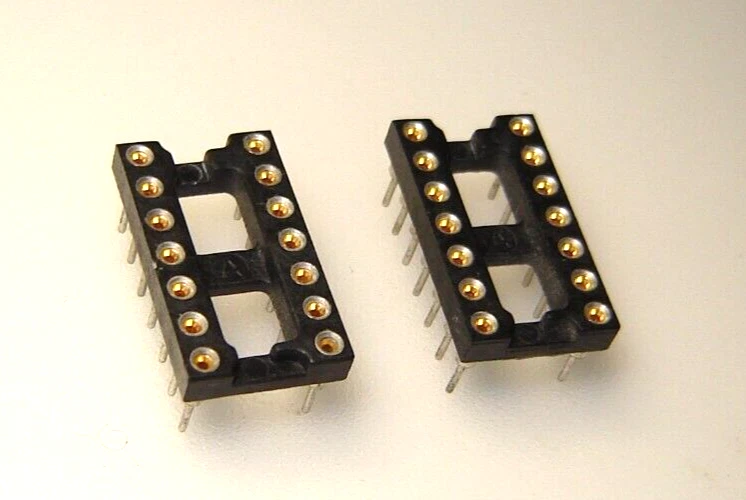  2pcs New Vintage  CMOS ECG4000 Dual 3-Input+Inverter NOR Gate w/DIP14 IC Socket Foto 2 de 2