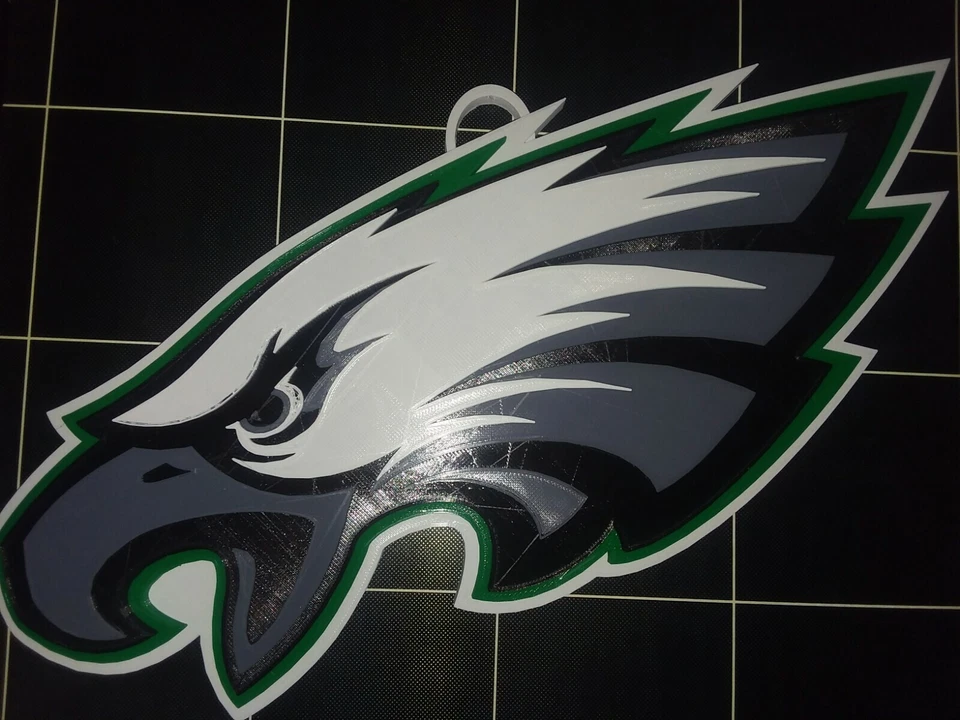 Placa de parede com logotipo gráfico 3D impresso em 3D NFL Philadelphia Eagles 15 polegadas - Imagem 4 de 4