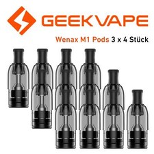 3 x 4 GeekVape - Wenax M1 Pod/Pods (2 ml) 0.80 / 1.20 Ohm