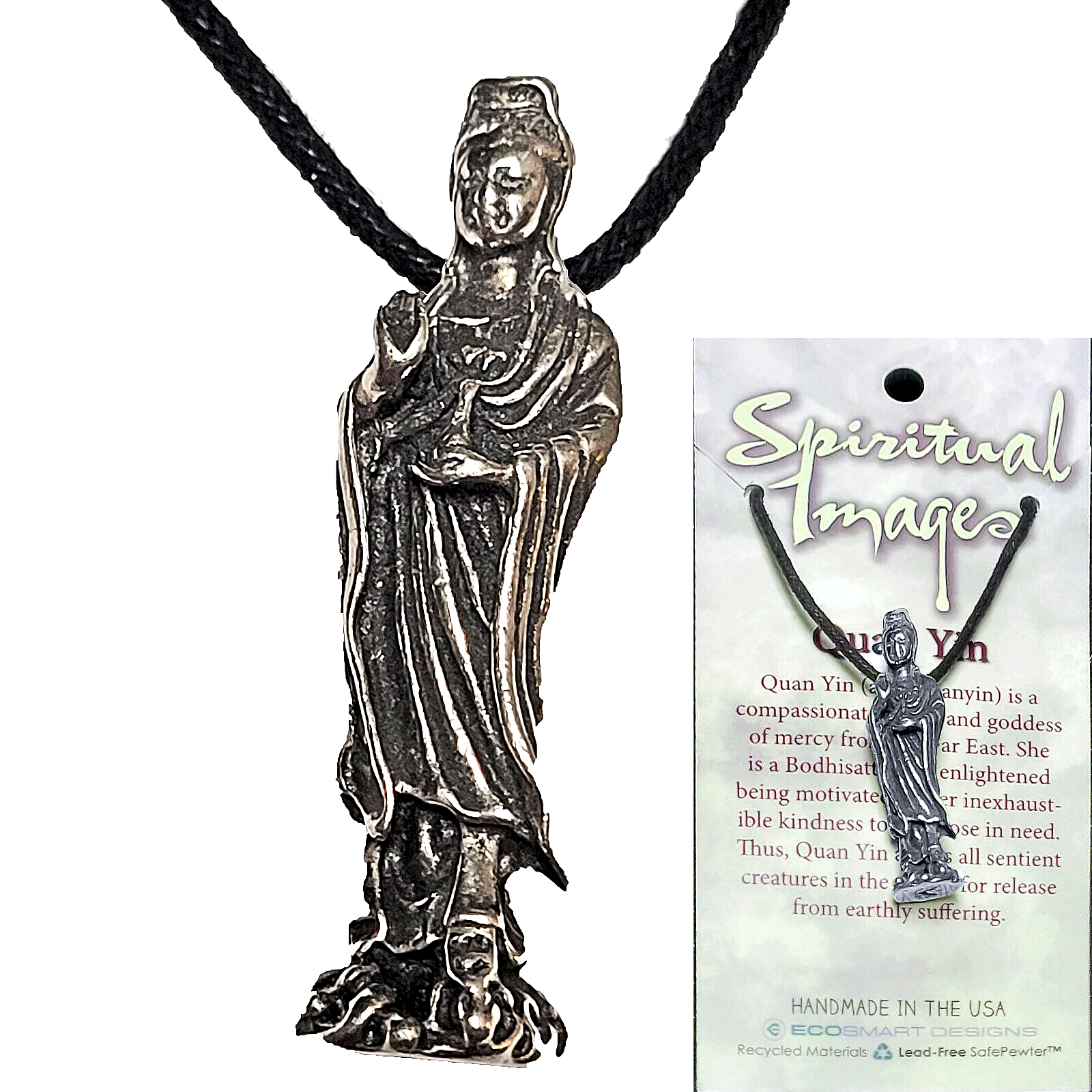 QUAN - KWAN YIN Compassion Mercy Goddess Buddhist Amulet Pendant+Cord +Card  | eBay