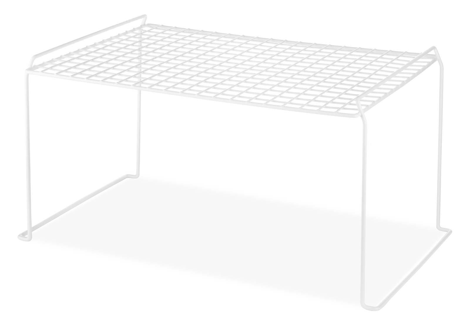 White Wire Grid Stacking Utility Shelf - Large Closet or Garage Organizer