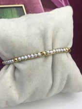 14k Gold baby Bangle Bracelet With Pearls