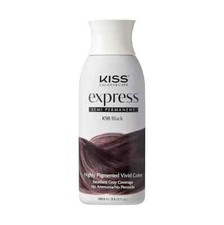 Kiss Express Semi-Permanent Bright Shiny Vivid Hair Color K98 Black 3.5Oz 1Pck