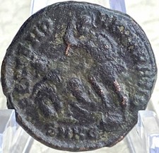 Ancient Battle Scene Genuine Roman Coin 348-350 AD Emperor Constantius II
