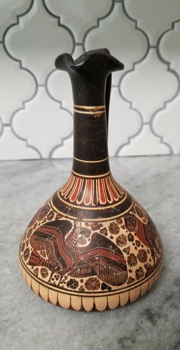 640 BC OINOCHOE RHODIAN ANCIENT GREEK POTTERY OIL MUSEUM REPLICA SIGNED D44 - Picture 4 of 7