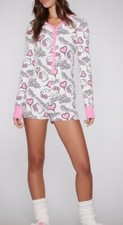 NEW Hello Kitty Pajama Romper Heart Adult Size Medium, Forever 21 NWT