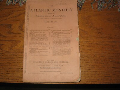 1880 Atlantic Monthly Howells, George Cable, Washington, D.C., O. W. Holmes   