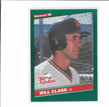 1986 Donruss The Rookies Will Clark #32 Giants