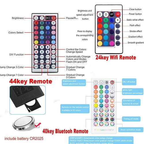 10M 20M RGB LED Strip Lights 5050 Wifi Bluetooth Music 44Key Control 12V Power - Picture 6 of 26