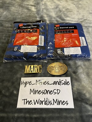 NEW Supreme Hanes Bones Thermal Set - Blue XL Crew and Pant NEW Supreme Hanes Bones Thermal Set - Blue XL Crew and Pant