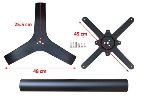 black premium cast iron table base dining restaurant cafe pub cross 3 leg - Picture 6 of 7