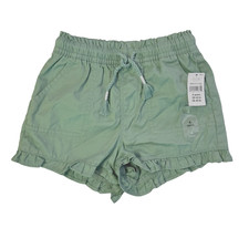 NWT Baby Gap Girl's Twill Pull On Shorts 4 Years Green Pockets Ruffle Hem