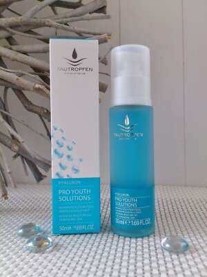 (439,00 /L) 50ml TAUTROPFEN Pro Youth Solutions HYALURON FEUCHTIGKEITSGEL
