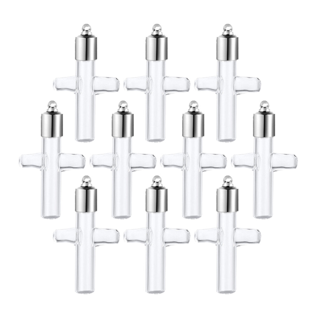 1 Set of Cross Shape Tiny Bottle Vials Glass Wish Bottles Novelty Glass Bottles eBay