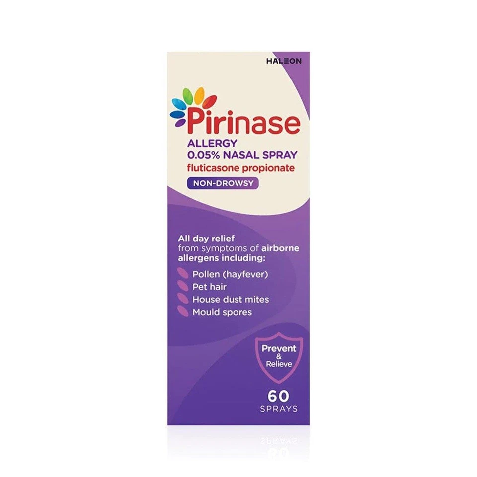 YOUR MEDICALS Pirinase Allergy Nasal Spray 60 Sprays | Non-Drowsy Prevent & Relieve Allergies