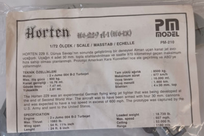 1:72 Horten 229 A-1  PM model ohne Schachtel  selten