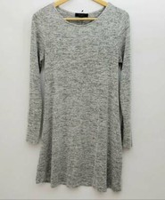 Be Cool Womens Sweater Dress Heather Gray Melange Scoop Long Sleeve Stretch M