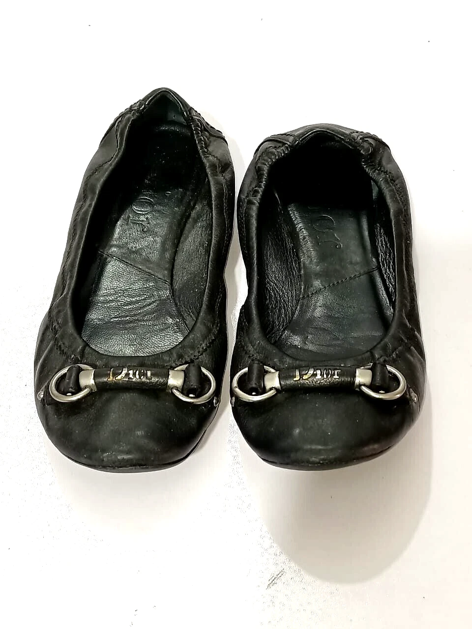 ESCARPINS PLATS DIOR CUIR NOIR TAILLE, EU37, US7,