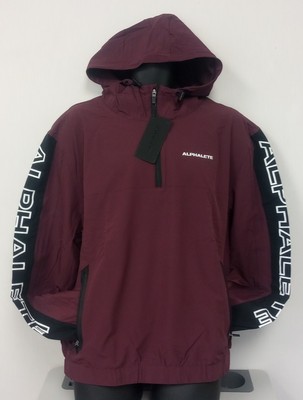 NEW ALPHALETE MEN'S  TECH WINDBREAKER -DARK MERLOT - SIZE - M/RG15/12