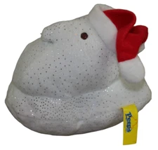 Peeps White Shimmer Christmas Santa Claus Chick Plush Stuffed Toy 5.5" FLAW