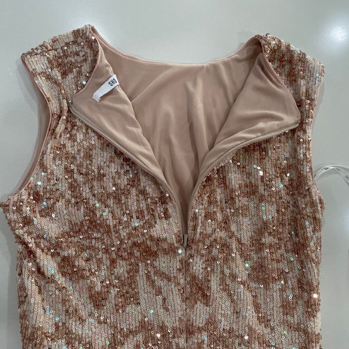 Tadashi Jumpsuit Womens 10 New Blush Sequin Sleeveless Cut Out Sho Formal 10 - Picture 10 of 17