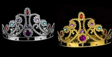Queen Crown Princess Tiara Costume Hat Gold Silver Royalty Adjustable Size NEW
