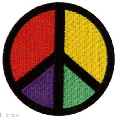 PEACE/CND MEHRFARBIGER BESTICKTER AUFNÄHER 7,5 CM DURCHMESSER (3'' DURCHMESSER'')