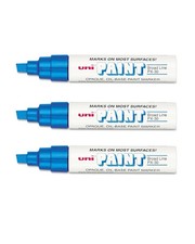 3 Pack Uni-Paint 63733 PX-30 Oil-Based Permanent Marker, Bold Line, Blue Colour