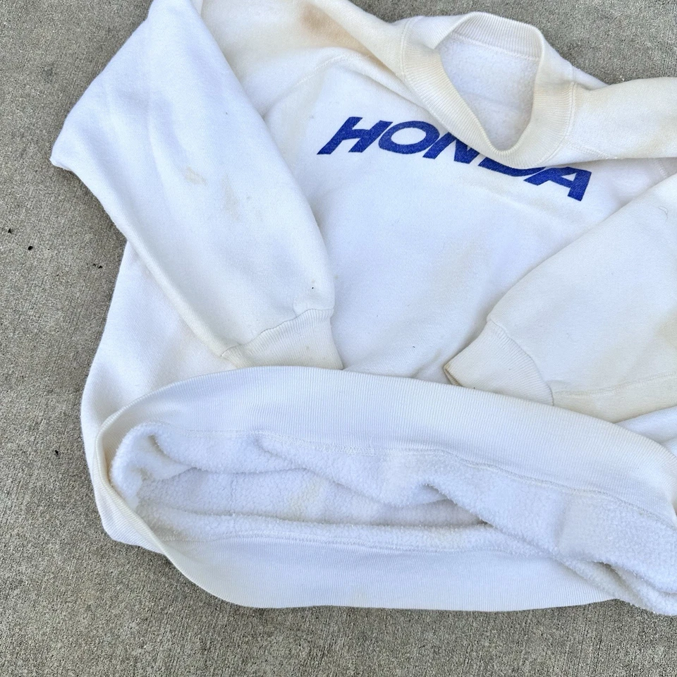 Vintage 60s Honda Sweatshirt Crewneck 21x23 Raglan White Husqvarna 701 - Bild 4 von 4