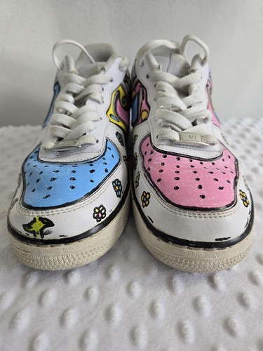Nike Air Force 1 Custom Shoes Cartoon Size 8.5 Pastel Colors Flower Geometric 07 - 第 4/14 張圖片