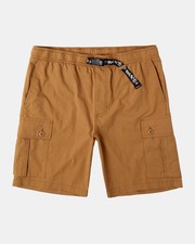 RVCA Men's Civic Utility 18" Elastic Shorts Camel, M