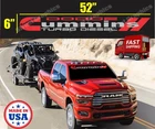 6.7L Turbo Diesel Decal Stickers Fits 2007-2026 Dodge Ram I6 Windshield Decal
