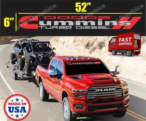6.7L Turbo Diesel Decal Stickers Fits 2007-2026 Dodge Ram I6 Windshield Decal