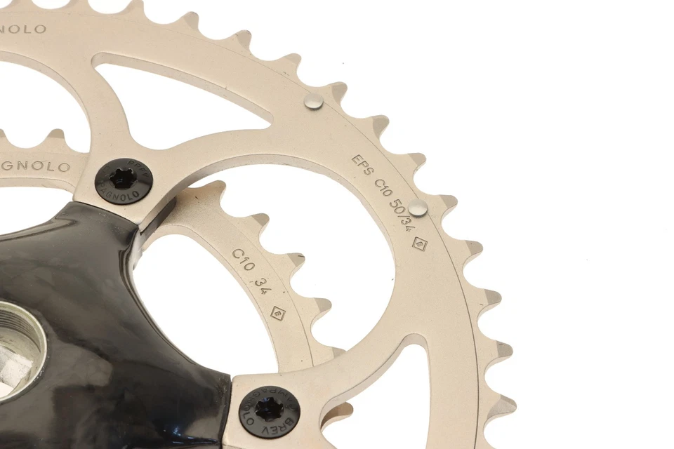 Juego de bielas compactas de carbono Campagnolo Record 10s 50/34 172,5 mm cónicas cuadradas NUEVO EN STOCK NUEVO Foto 4 de 4