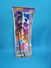 Sidekick III USA #1 Vintage Clear Mylar Decal Sticker 1980s-9os Palm Trees
